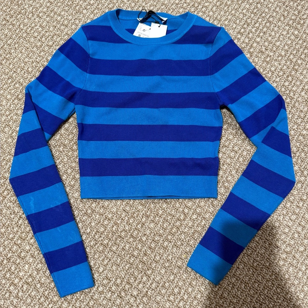 zara blue striped long sleeve